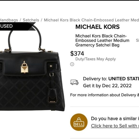 MICHAEL Michael Kors Gramercy Chain Embossed Leather Satchel.RARE & OUT OF STOCK - Picture 4 of 4